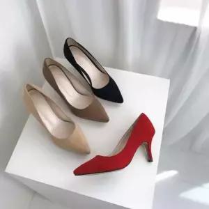 여자하이힐 스웨이드 기본디자인 스틸레토힐 뾰족코