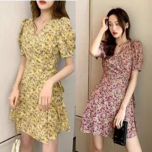 비치 반팔 랩스타일원피스 로브 바캉스룩 가운 플라워