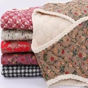 겨울 김장 양털 누빔 조끼 꽃무늬 할머니 뽀글이 조끼