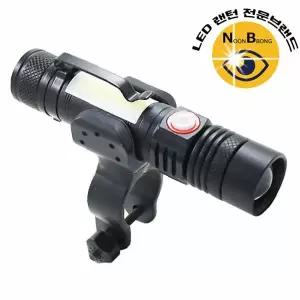 자전거 COB LED 줌 안전등 전조등 랜턴 후레쉬 라이트