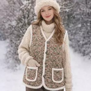 [몽벨리즈]레트로털조끼촌캉스김장조끼할머니조끼 mde2302639