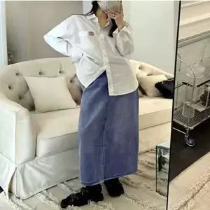 청치마 데님 롱 하이웨스트 롱스커트