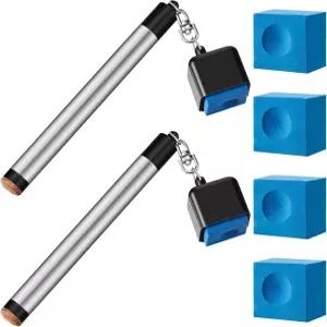 당구용 2개 2인치 1개 풀 큐 초크 홀더 휴대용 스누커 미끄럼 방지 당구 팁 피커 테이블 액세서리