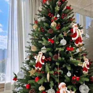 ( )크리스마스선물 2025년 줄타는 산타 선물상자포함 멜로디 트리장식 움직이는산타