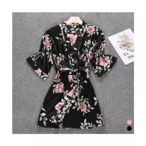 [하프클럽/]플라워 실크 로브 골프가운