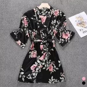 [하프클럽/]골프가운 로브 플라워 실크