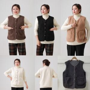뉴  양털조끼 뽀글이 베스트 빅사이즈 털조끼 겨울조끼 후리스 5컬러