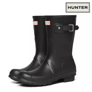 HUNTER 오리지널 숏 레인부츠 장화 블랙 WFS1000RMA-BLK