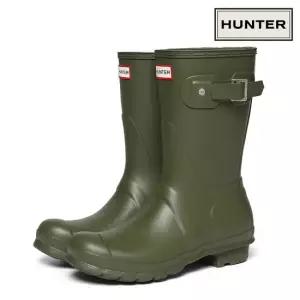 HUNTER 오리지널 숏 레인부츠 장화 올리브 리프 WFS1000RMA-OVL
