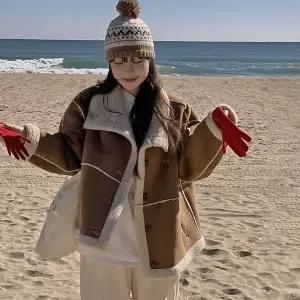 [핫핑](센텀시티점)리스노우 투웨이 스웨이드 양털 무스탕자켓P000CONL