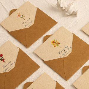 고품질 6가지 꽃말 메세지카드 봉투 스티커 포함 감성카드 축하카드 예쁜카드 카드세트 (WFGDHUM)