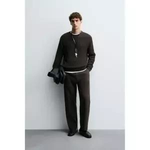 ZARA 골지 스트럭처 스웨터 - 다크 브라운