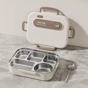 스테인레스 316 식판 도시락통 수저세트 밀폐뚜껑 전자레인지 사용가능 직장인 학생 5칸 식판도시락