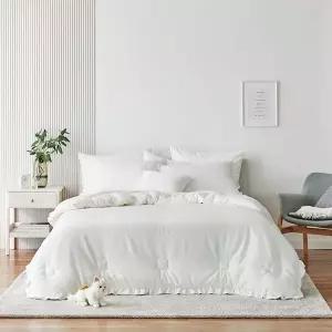 [NS홈쇼핑]극세사 고갱 화이트 슈퍼싱글세트[퀼트이불+패드+베개커버1장]..[35587013]