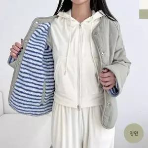 [하프클럽/]점퍼 패딩 리버시블 뽀글이 양면 롱 집업 라인 바람 막이 경량