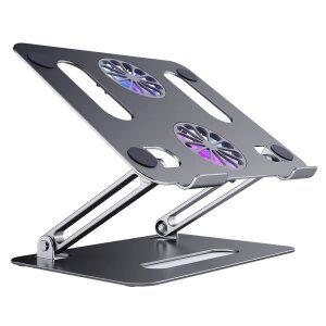 [에스투씨엔아이]디알고 알미늄 노트북 거치대 쿨러 NTS04FAN (그레이)