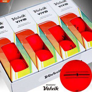 [볼빅] VIVID 비비드 3L 포커스라인 무광 무반사 골프공(레드)