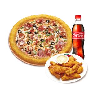 [파파존스] 치즈롤 수퍼파파스L+치킨스트립+콜라500ml