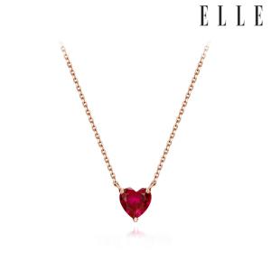 [엘르주얼리] 루비 큐빅 하트 목걸이 ELBRNN181