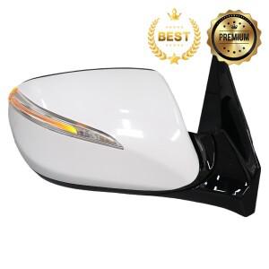 현대 산타페 MK3 DM 2012-2015 용 6 핀 사이드 도어 미러 어셈블리 가열 수동 접이식 화이트 윙 자동차 액