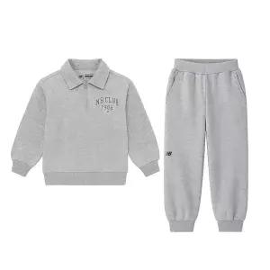 뉴발란스 카라 반집업 셋업 플리스 아노락 아동 트레이닝복세트 라이트 그레이 NK9YEB406U-AC