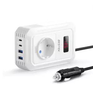 베스텍 200W 차량용 인버터 DC12V를 AC220V 변환/PD+QC 총출력131W 맥북/노트북 고속충전