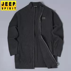 JEEP SPIRIT 남성 가을 겨울 간절기 니트 집업 가디건
