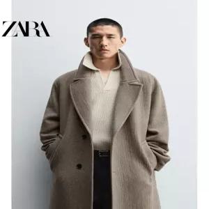 ZARA 자라 남성용 울 블렌드 오버사이즈 코트 재킷 5854330 737