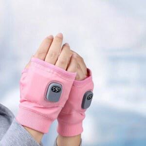 남녀공용 USB 전기 난방 장갑 야외 하이킹용 반 손가락 터치 스크린 워머 벙어리 겨울 온열 1