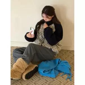 매장정품 FRIVER07 [하빈 PICK]Heart dot fleece jumper [FRFA03JP01]_Beige