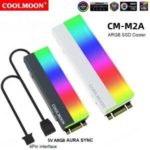 쿨문 CM-M2A M.2 2280 SSD 히트싱크 쿨러 (써멀 패드 포함) 5V 3핀 ARGB NVME 알루미늄 스틸 라디에이터