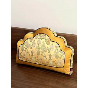 보료이불 세트 예단 비단 원목 보료 시트 노란색 3개 옐로우 90x120cm 갈색