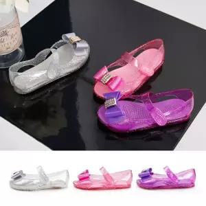 [하프클럽/]루비 여아 여성 아동 어린이 키즈 리본 글리터 젤리슈즈 스트랩