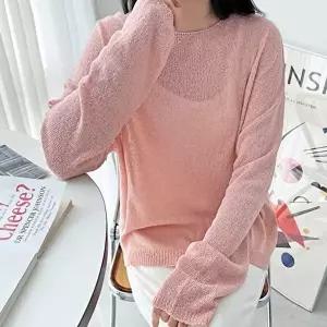 어깨라인 보트넥 여리 루즈핏 긴팔 여름 니트웨어 (KYR-WEA391C)