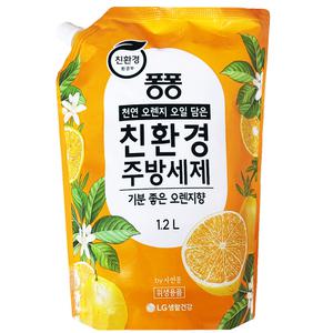 퐁퐁 친환경 주방세제 오렌지 리필 1.2L