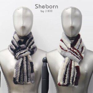 [진도 끌레베]역시즌 특가 진도 쉬본 밍크 링 머플러 -그레이 멀티,레드 멀티(AM63)