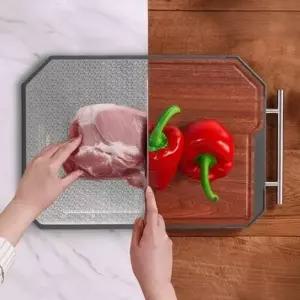 [칼집 변색없는] 야무진살림 나무 스텐 양면 우드도마