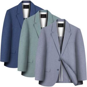 남자 린넨자켓 스판 국내생산 중년 남성 콤비 봄 여름 자켓 쿨 신사 양복 정장 마이 빅사이즈 95~120