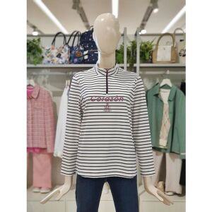 [갤러리아] 크로커다일레이디 스트라이프 반집업 티셔츠 CLDFTS211