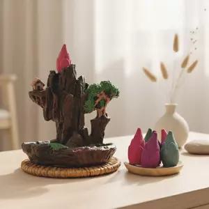 타이아로마 인센스 도원경폭포홀더 + 인센스 백플로우 콘향 냄새제거 벌레퇴치