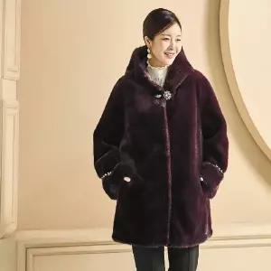 [NS홈쇼핑](단)[바띠] FAUX 밍크 비즈 버클 코트[35593022]