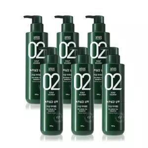 아모스 녹차실감 샴푸 지성 (산뜻한타입) 500g 6개_B