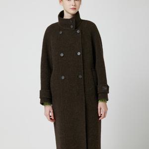 [AK플라자] [씨씨콜렉트] 알파카 블렌드 하이넥 더블 롱 코트 C254MSG177