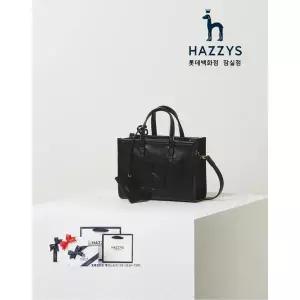 [롯데백화점]헤지스ACC [선물포장] HIBA3F506BK_여성 블랙 로고패치 소가죽 미니토트백