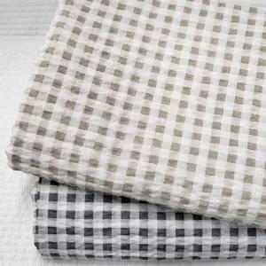 바숨 스몰체크 시어서커 얇은 여름 홑이불 2개 세트