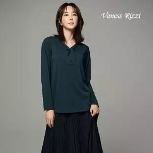 [바네사리찌] 포인트 블라우스 (청그린) [단품]