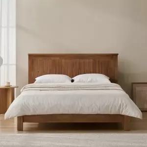 잉글랜더 마르코 고무나무 원목 통깔판 침대(매트제외-Q)