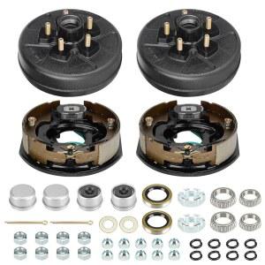 트레일러 액슬 전기 브레이크 드럼 키트, 4.5인치 볼트 서클 드럼의 5홀 쌍, 3500파운드 액슬용 10인치 x 2-1/4인치 브레이크, 교체용 허브 어셈블리