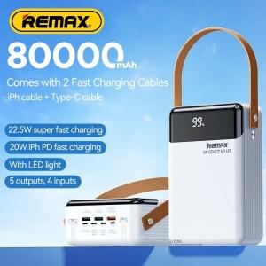 REMAX 80000mAh 대용량 보조베터리 iPhone 15 X 노트북 태블릿 외부 충전기 발전소 고속
