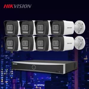 하이크비전 4K 800만화소 야간컬러 IP 실외8대+8채널 NVR 녹화기 CCTV 자가설치세트 POE